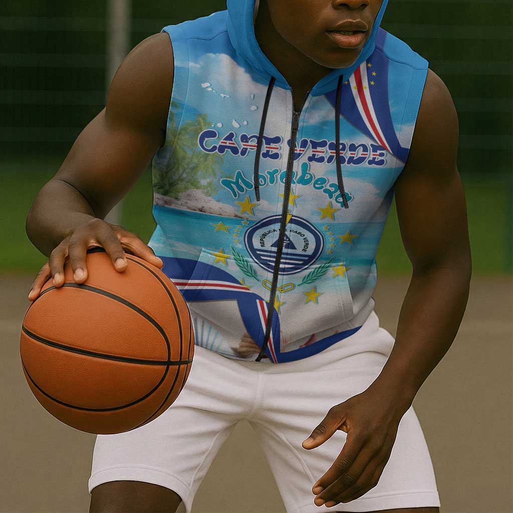Cape Verde Morabeza Sleeveless Zip Hoodie Paradise Ocean - African Pride