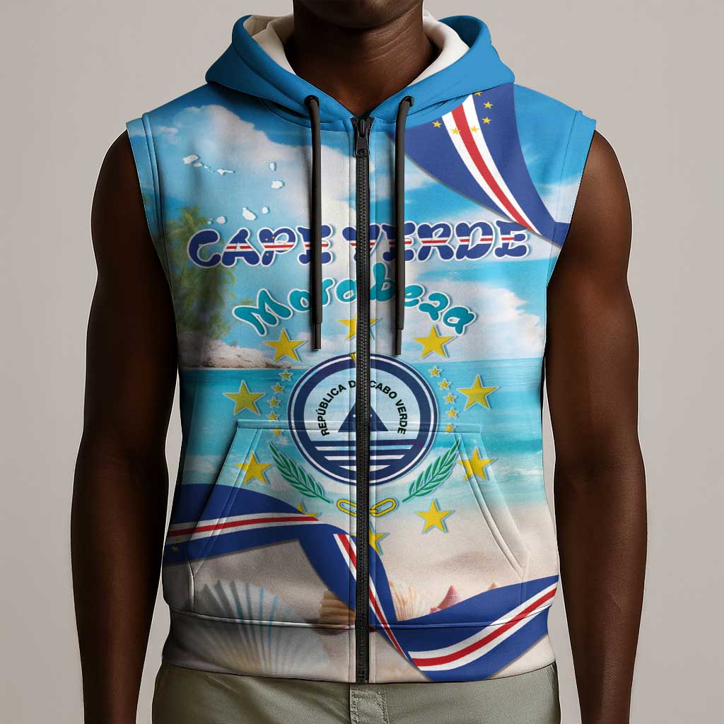 Cape Verde Morabeza Sleeveless Zip Hoodie Paradise Ocean - African Pride