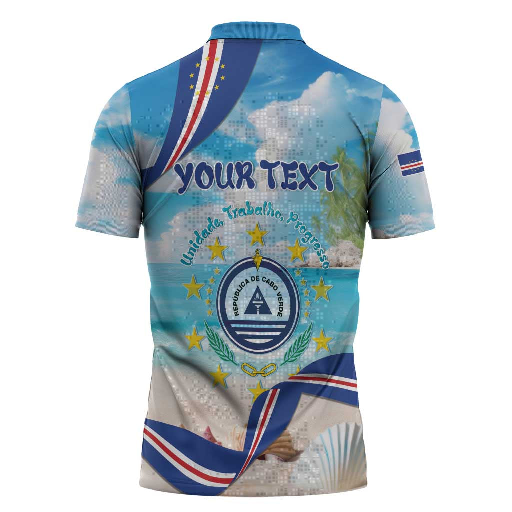 Personalized Cape Verde Morabeza Zipper Polo Shirt Island Welcome
