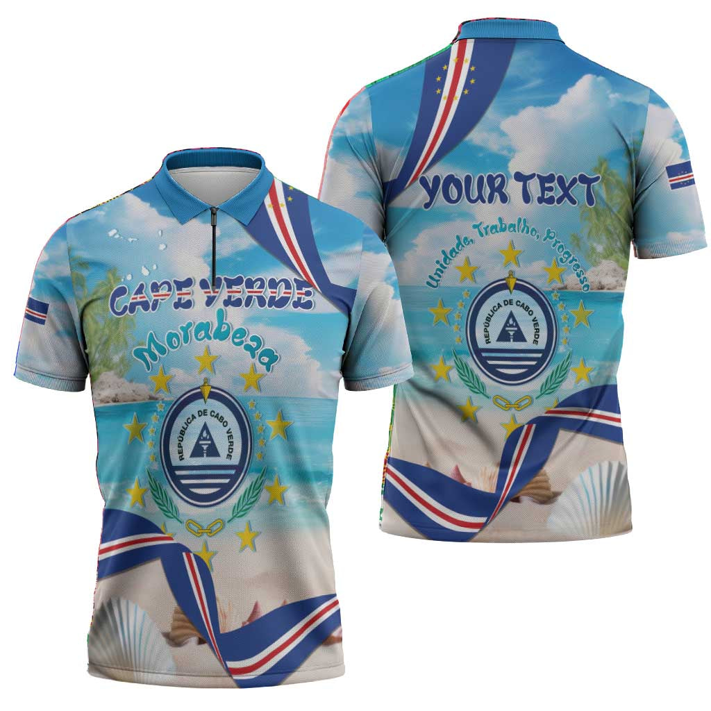 Personalized Cape Verde Morabeza Zipper Polo Shirt Island Welcome