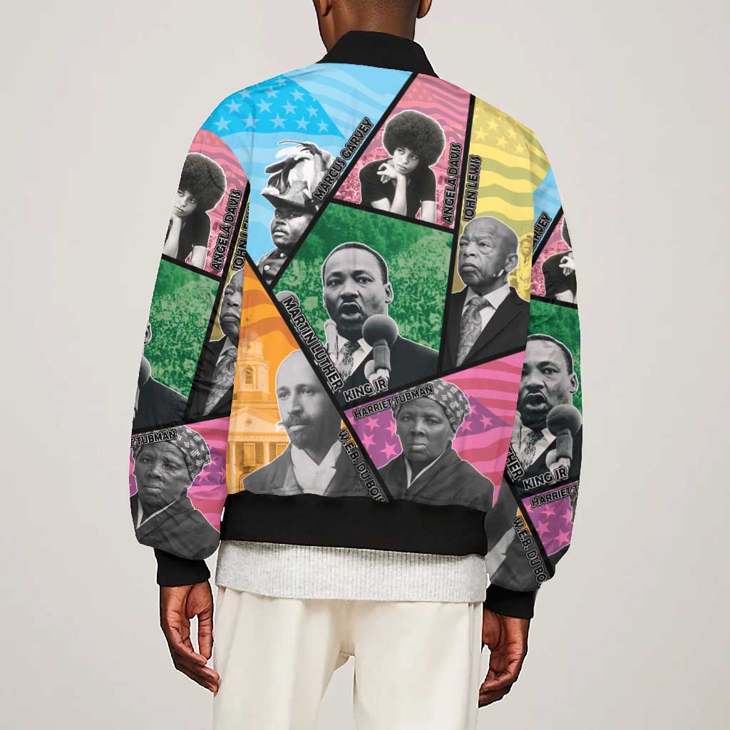 Civil Rights Leader Bomber Jacket Black History Tribute - African Pride