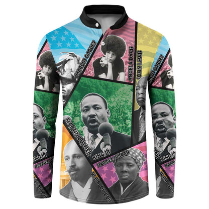 Civil Rights Leader Button Sweatshirt Dream of Freedom