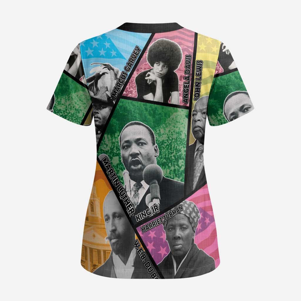 Civil Rights Leader Scrub Top Black History Tribute - African Pride