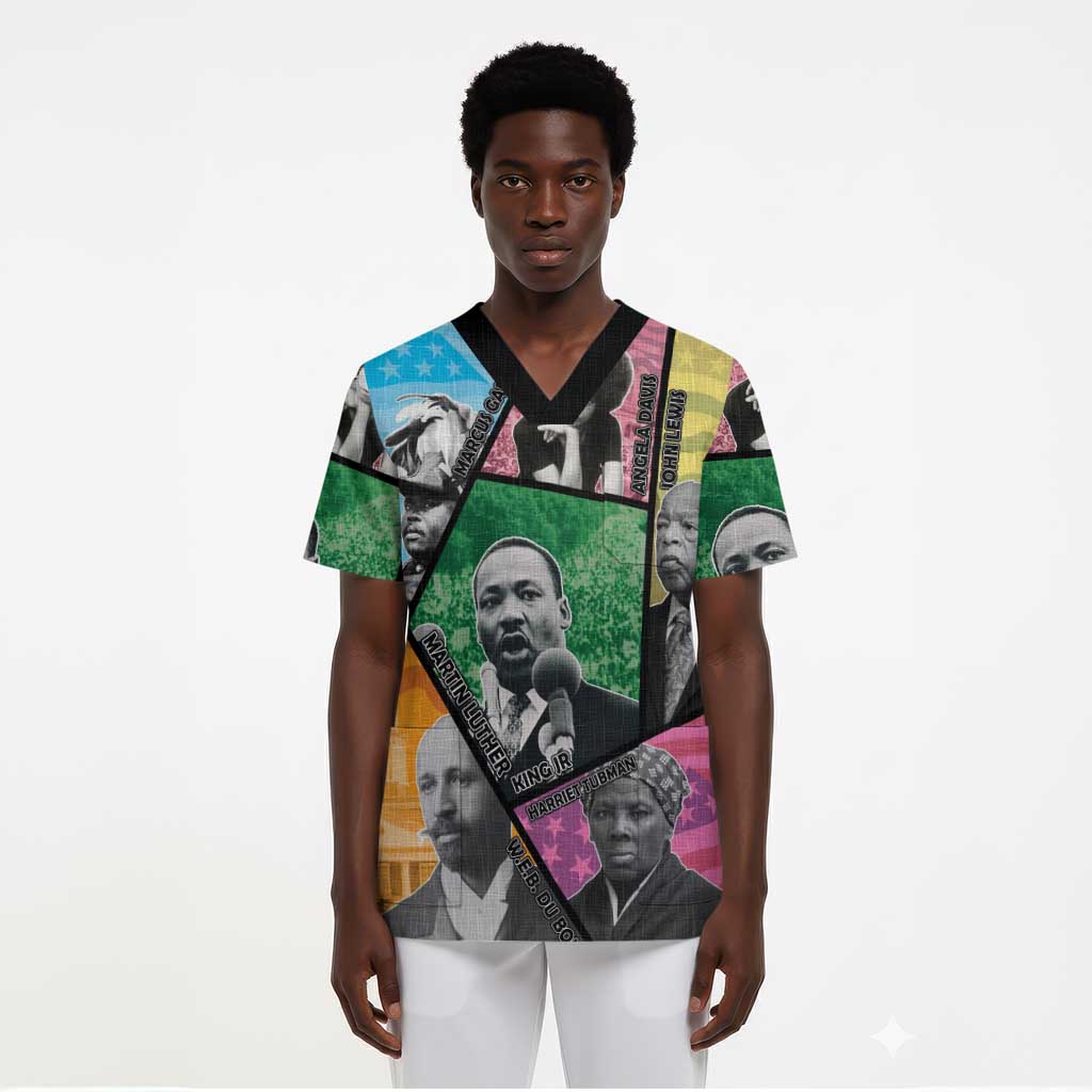 Civil Rights Leader Scrub Top Black History Tribute - African Pride