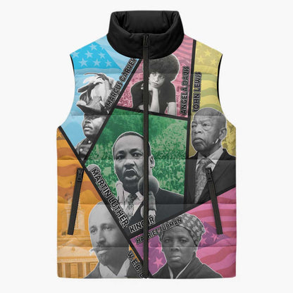 Civil Rights Leader Sleeveless Puffer Jacket Dream of Freedom