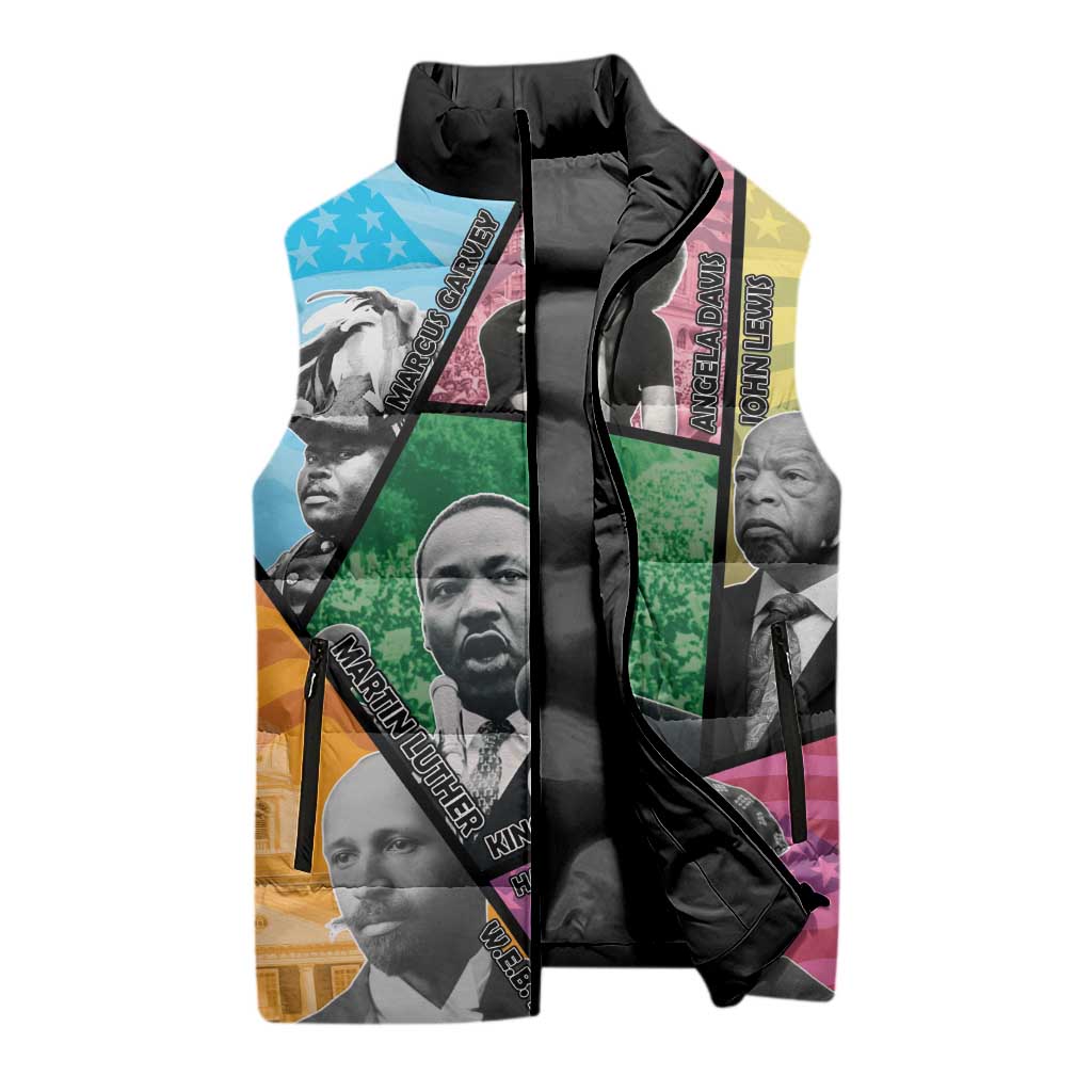 Civil Rights Leader Sleeveless Puffer Jacket Dream of Freedom