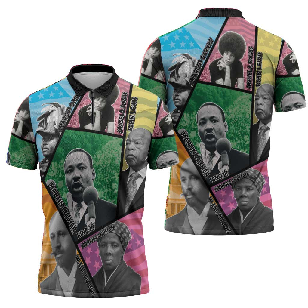 Civil Rights Leader Zipper Polo Shirt Dream of Freedom