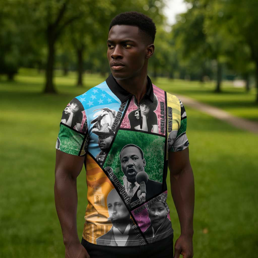Civil Rights Leader Zipper Polo Shirt Dream of Freedom