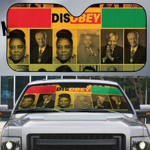 Disobey Black History Tribute Auto Sun Shade Honoring the Civil Rights Legacy