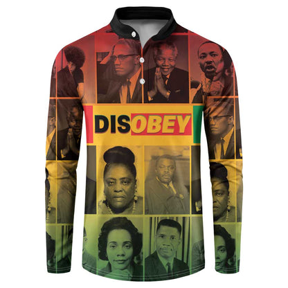 Disobey Black History Tribute Button Sweatshirt Honoring the Civil Rights Legacy