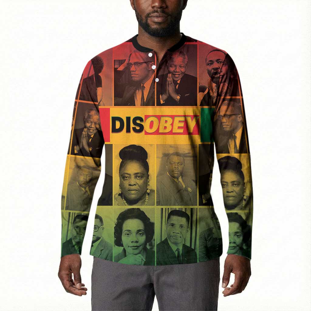 Disobey Black History Tribute Button Sweatshirt Honoring the Civil Rights Legacy