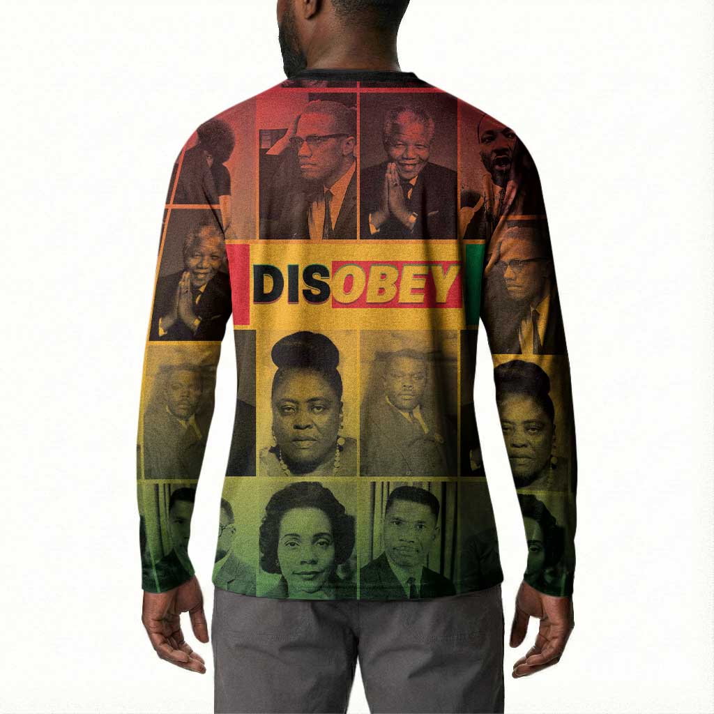Disobey Black History Tribute Button Sweatshirt Honoring the Civil Rights Legacy