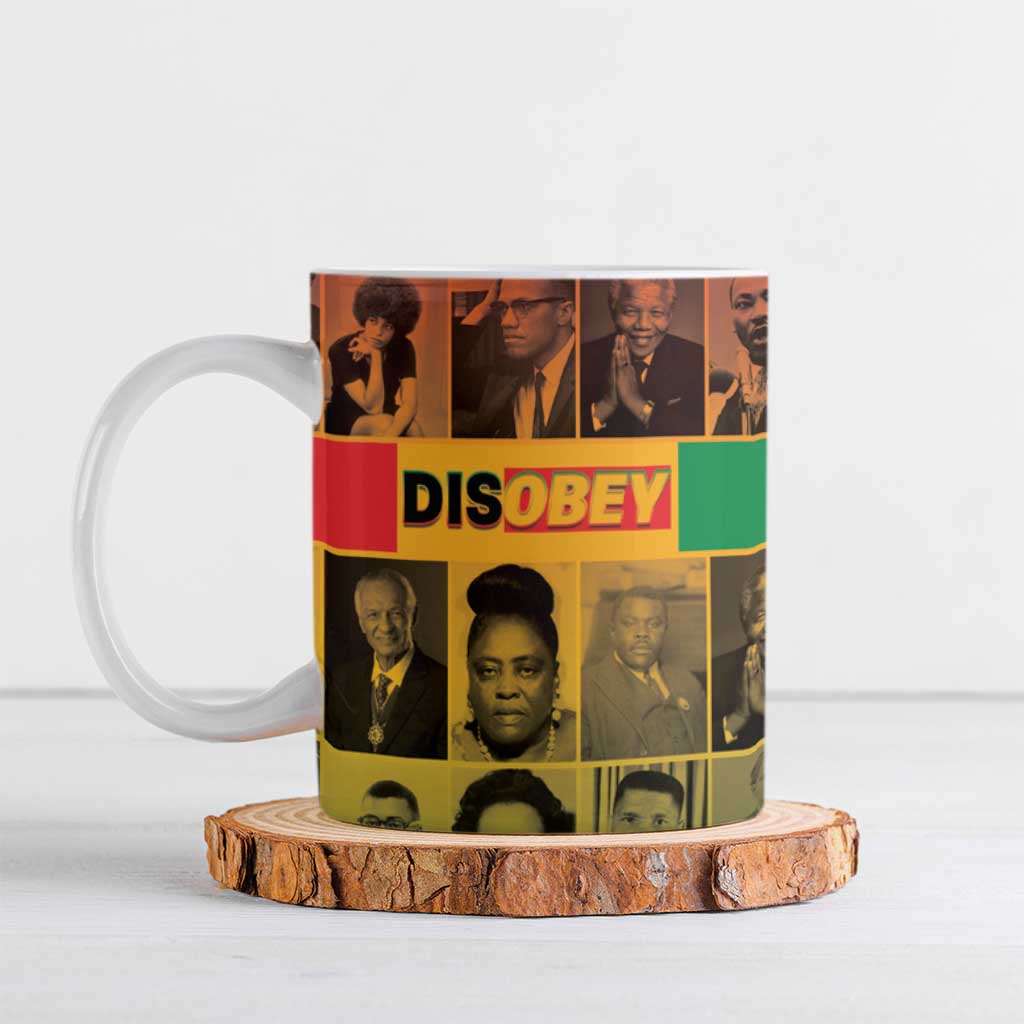 Disobey Black History Tribute Ceramic Mug Honoring the Civil Rights Legacy