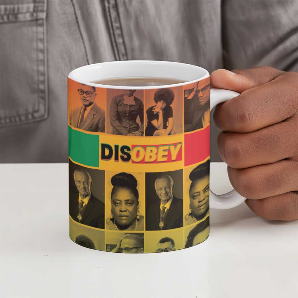 Disobey Black History Tribute Ceramic Mug Honoring the Civil Rights Legacy