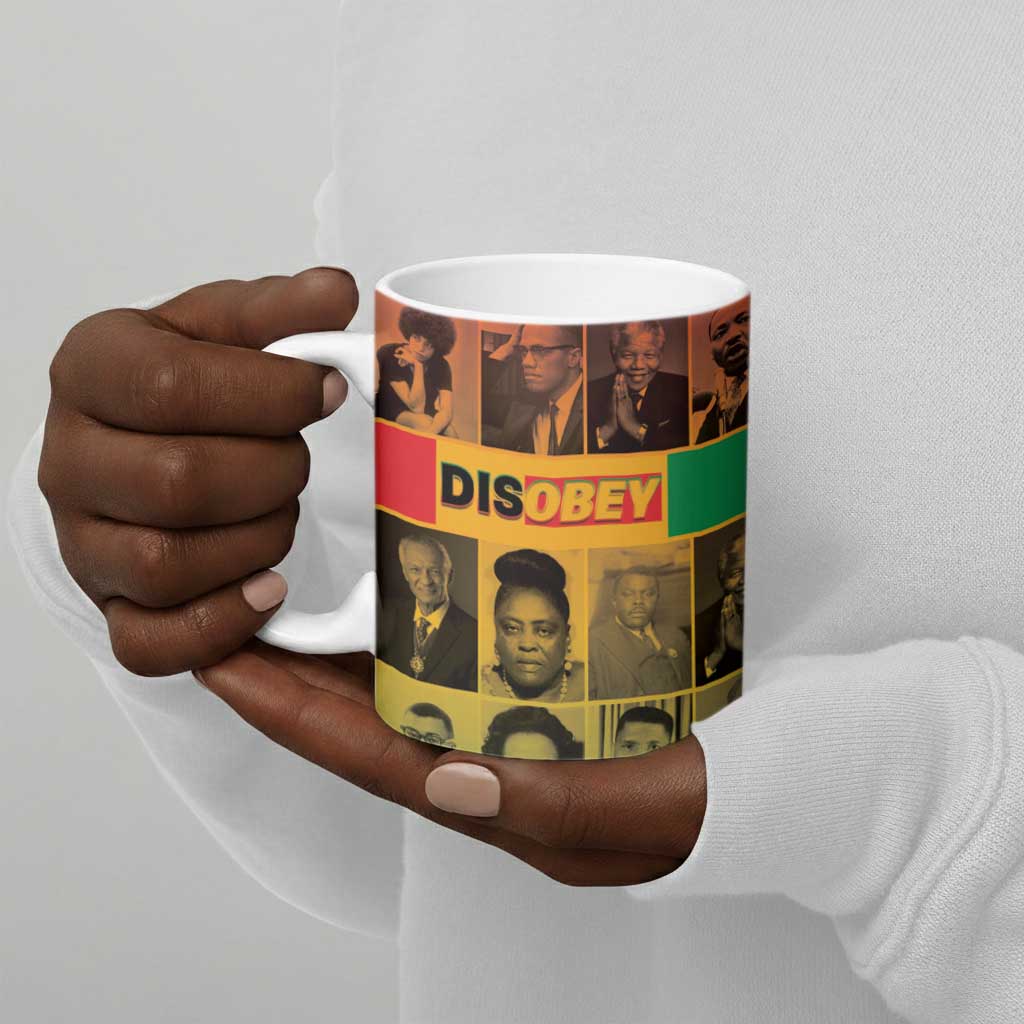 Disobey Black History Tribute Ceramic Mug Honoring the Civil Rights Legacy