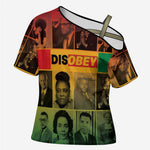 Disobey Black History Tribute Cross Shoulder Shirt Honoring the Civil Rights Legacy