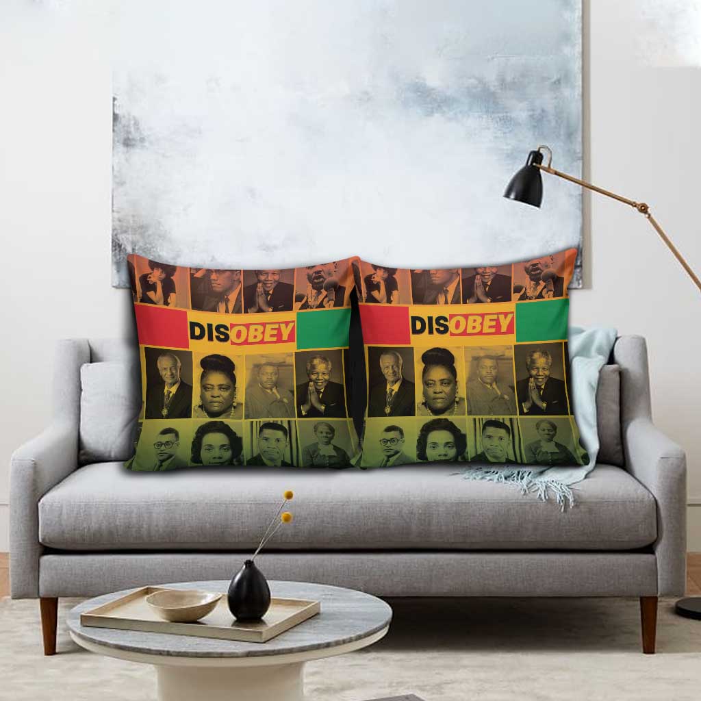 Disobey Black History Tribute Pillow Cover Honoring the Civil Rights Legacy