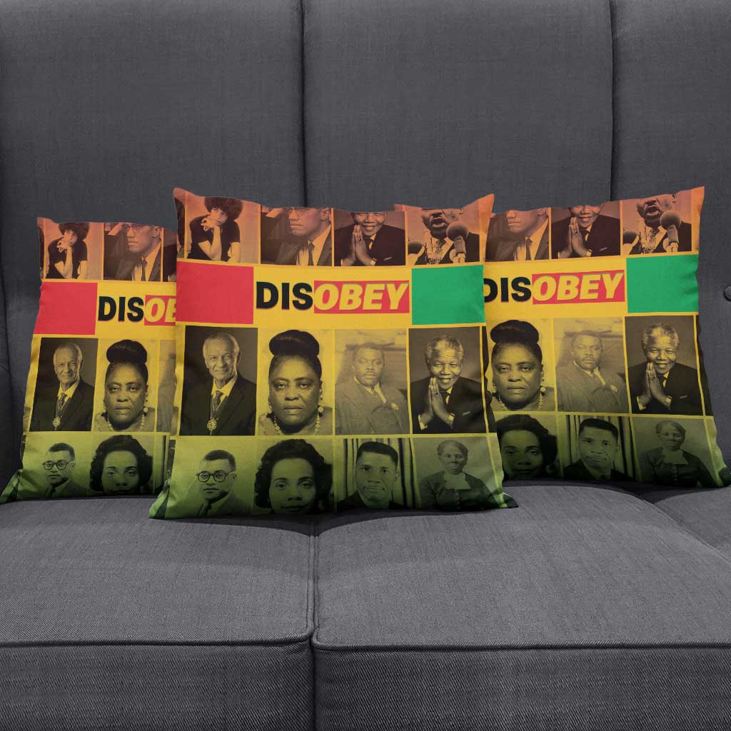Disobey Black History Tribute Pillow Cover Honoring the Civil Rights Legacy