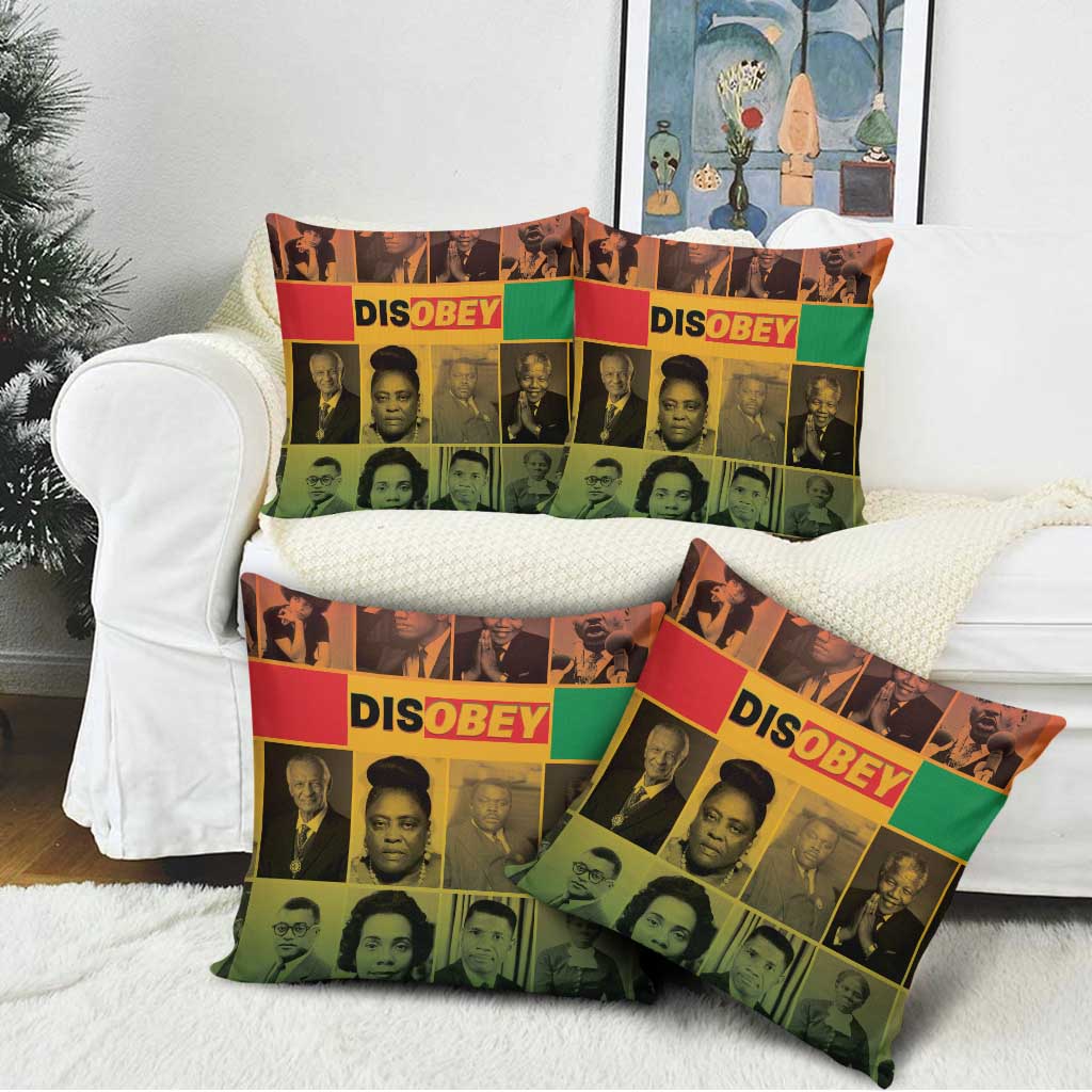Disobey Black History Tribute Pillow Cover Honoring the Civil Rights Legacy