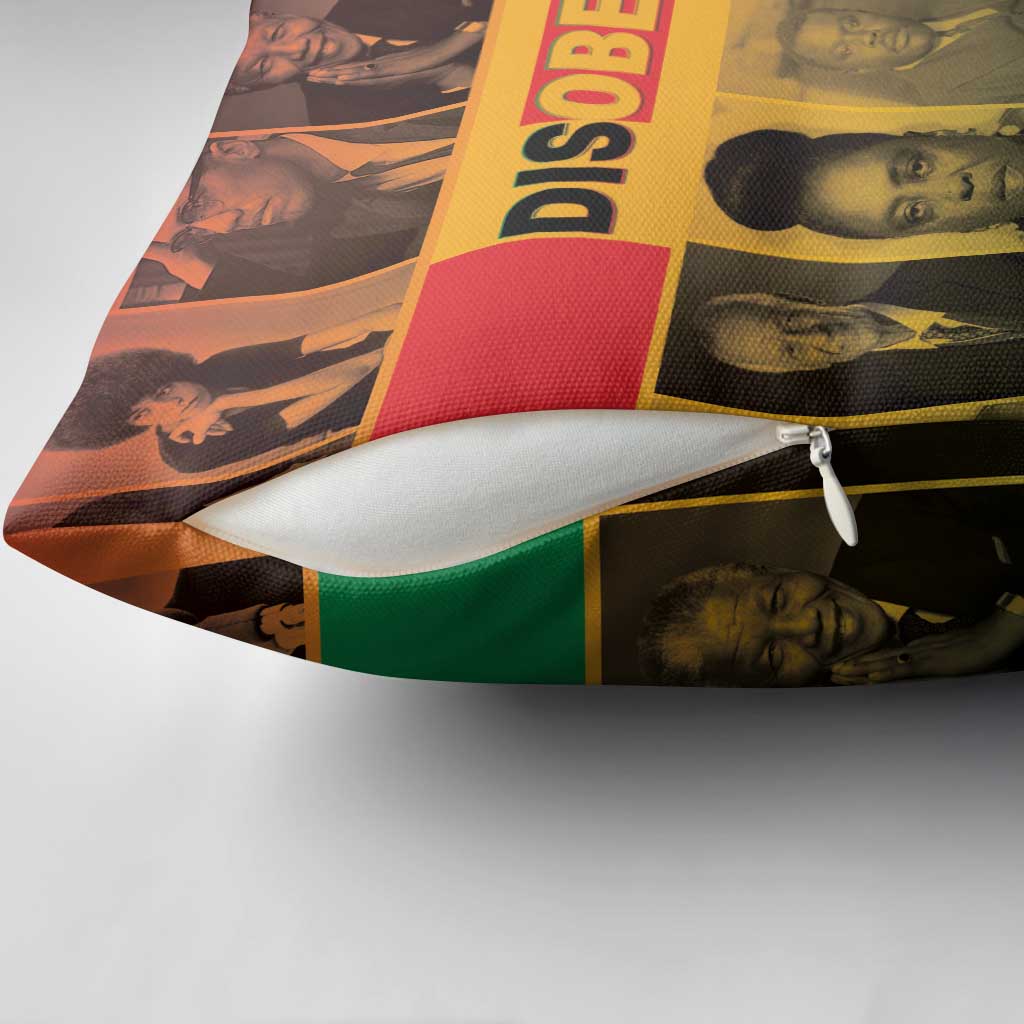 Disobey Black History Tribute Pillow Cover Honoring the Civil Rights Legacy