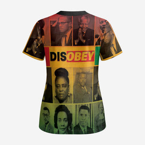 Disobey Freedom Fighters Scrub Top African American Heroes - African Pride