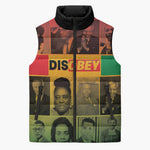 Disobey Black History Tribute Sleeveless Puffer Jacket Honoring the Civil Rights Legacy
