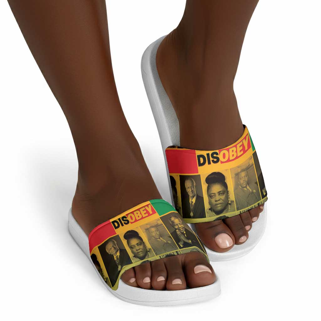 Disobey Black History Tribute Slide Sandals Honoring the Civil Rights Legacy