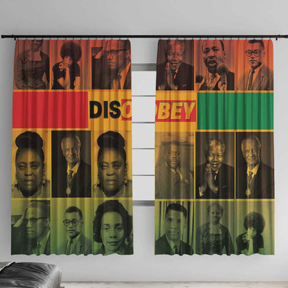 Disobey Freedom Fighters Window Curtain African American Heroes - African Pride