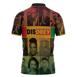 Disobey Black History Tribute Zipper Polo Shirt Honoring the Civil Rights Legacy