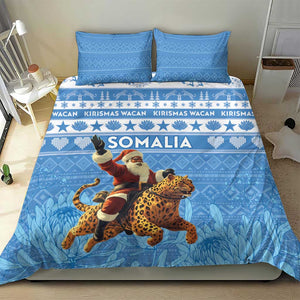 Afro Somalia Christmas Bedding Set Black Santa Riding Leopard - African Pattern