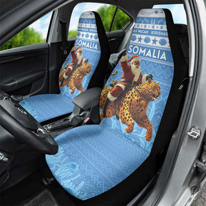 Afro Somalia Christmas Car Seat Cover Black Santa Riding Leopard - African Pattern