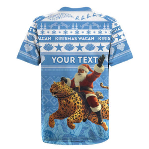 Personalized Afro Somalia Christmas Rugby Jersey Black Santa Riding Leopard - African Pattern