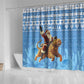 Afro Somalia Christmas Shower Curtain Black Santa Riding Leopard - African Pattern