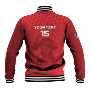 Custom Afro Seychelles Football Baseball Jacket Pirate Parrot