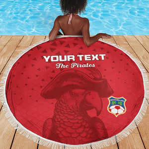 Custom Afro Seychelles Football Beach Blanket Pirate Parrot