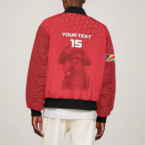 Custom Afro Seychelles Football Bomber Jacket Pirate Parrot