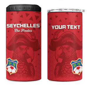 Custom Afro Seychelles Football 4 in 1 Can Cooler Tumbler Pirate Parrot