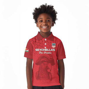 Custom Afro Seychelles Football Kid Polo Shirt Pirate Parrot