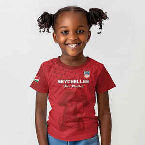 Custom Afro Seychelles Football Kid T shirt Pirate Parrot