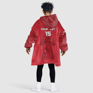 Custom Afro Seychelles Football Kid Wearable Blanket Hoodie Pirate Parrot