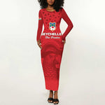 Custom Afro Seychelles Football Long Sleeve Bodycon Dress Pirate Parrot LT15