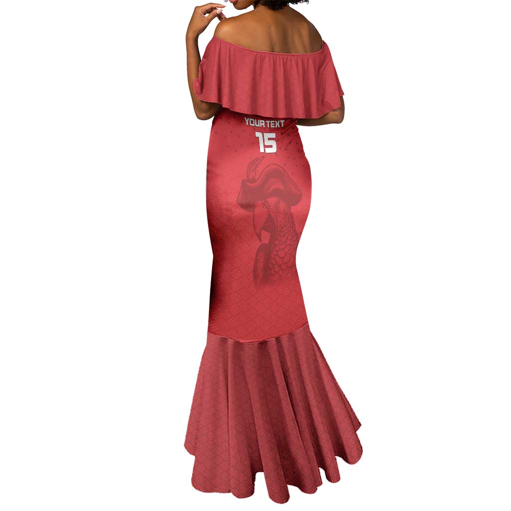 Custom Afro Seychelles Football Mermaid Dress Pirate Parrot