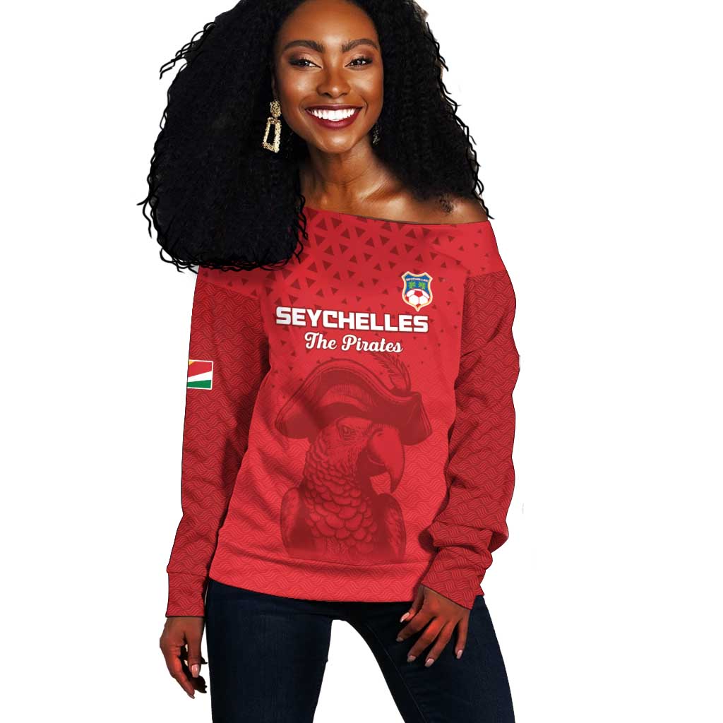 Custom Afro Seychelles Football Off Shoulder Sweater Pirate Parrot