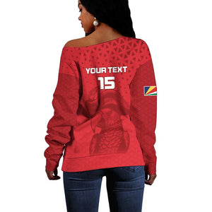 Custom Afro Seychelles Football Off Shoulder Sweater Pirate Parrot