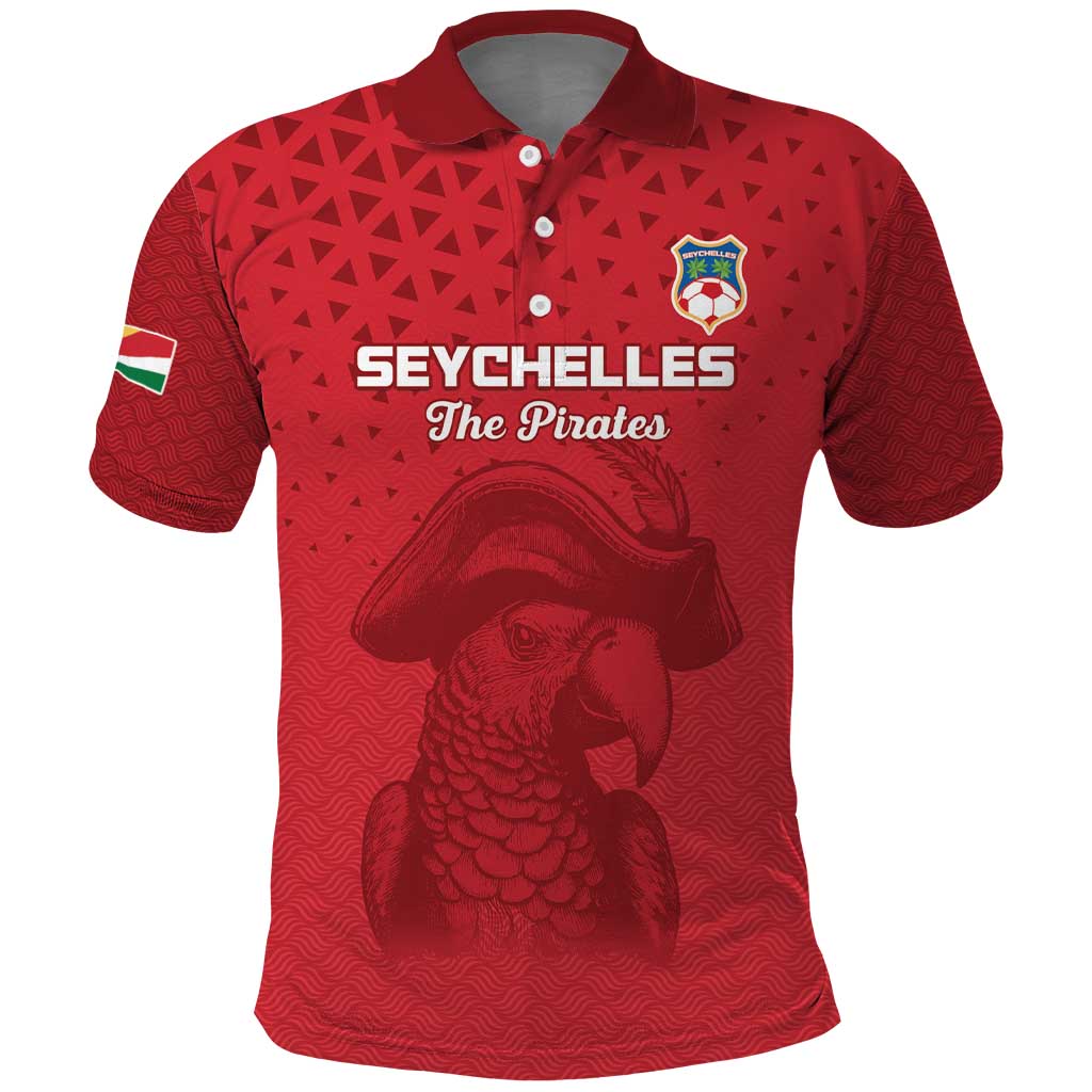 Custom Afro Seychelles Football Polo Shirt Pirate Parrot