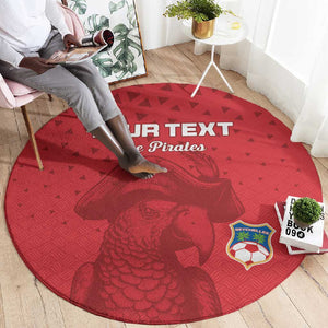 Custom Afro Seychelles Football Round Carpet Pirate Parrot