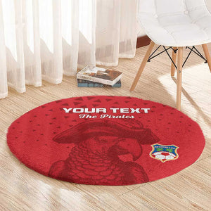 Custom Afro Seychelles Football Round Carpet Pirate Parrot