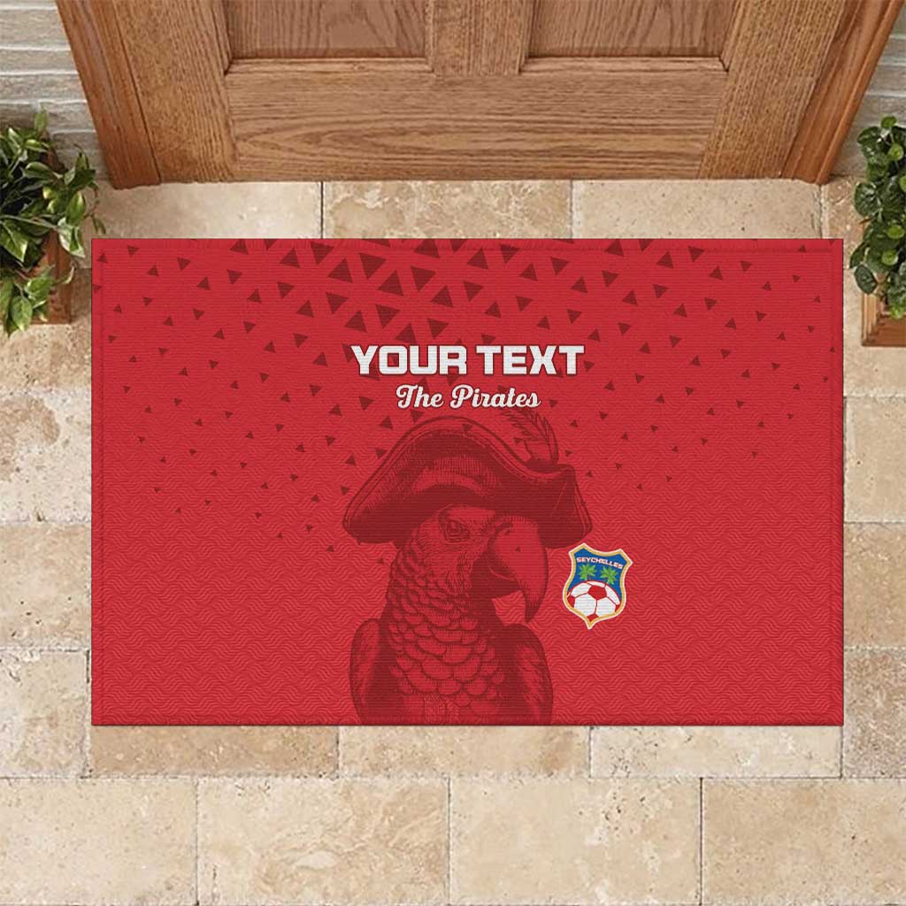 Custom Afro Seychelles Football Rubber Doormat Pirate Parrot