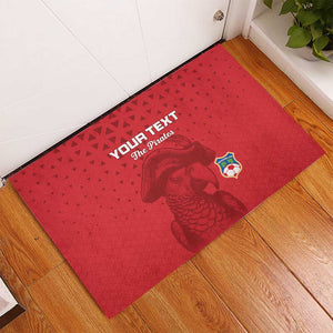 Custom Afro Seychelles Football Rubber Doormat Pirate Parrot