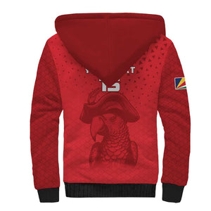 Custom Afro Seychelles Football Sherpa Hoodie Pirate Parrot